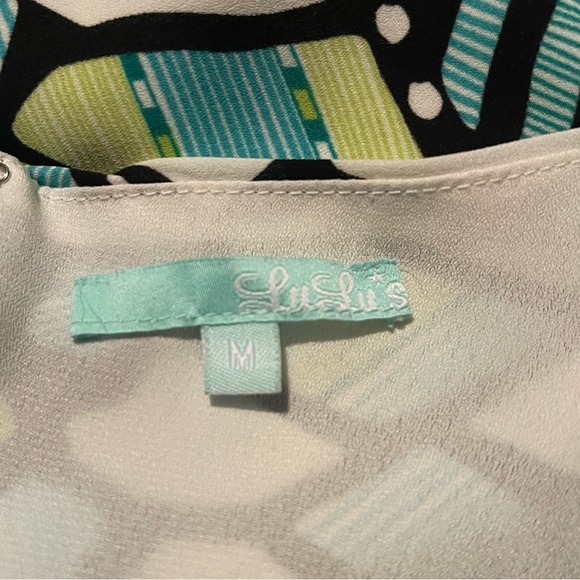 Lulu’s Honorable Dimension White Mirror Print Dress Medium - Picture 12 of 14